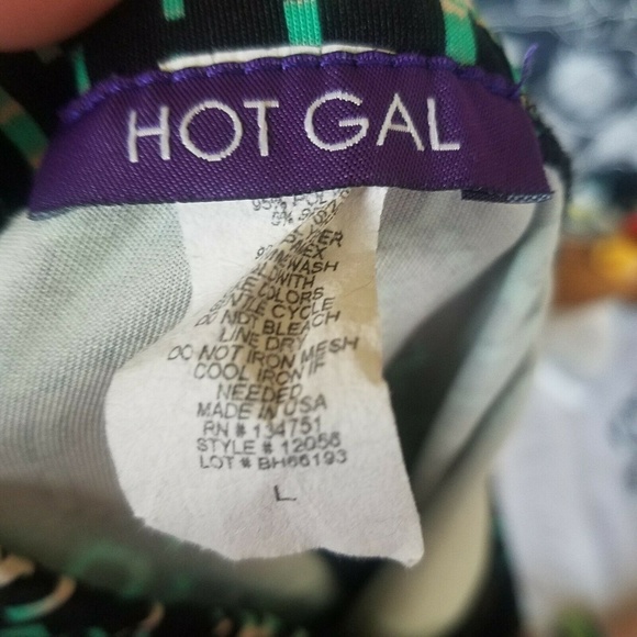 Hot Gal Large Strapless Dress Black Green Padded - Picture 8 of 8